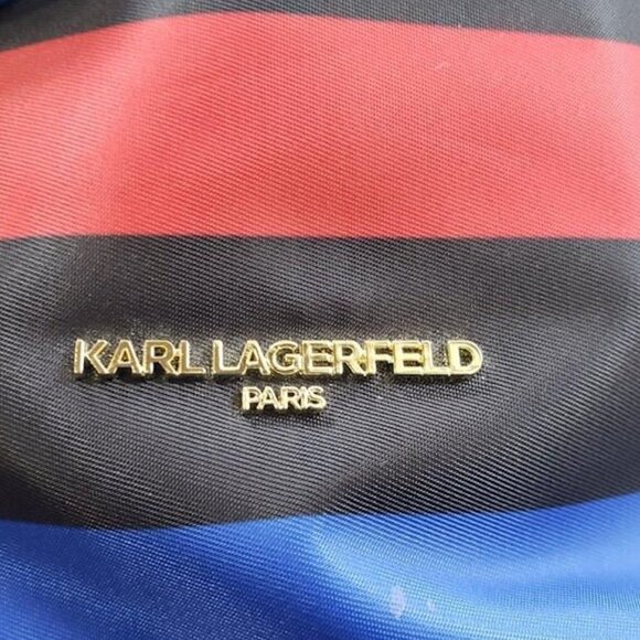 NWT Karl Lagerfeld w/COA Rainbow Striped Tote Bag - Picture 10 of 11